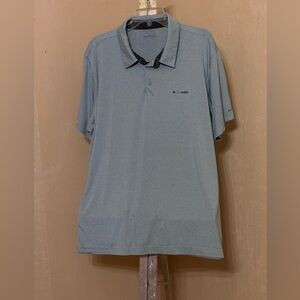 Columbia Men's Blue Gray Polo Shirt Sz XL